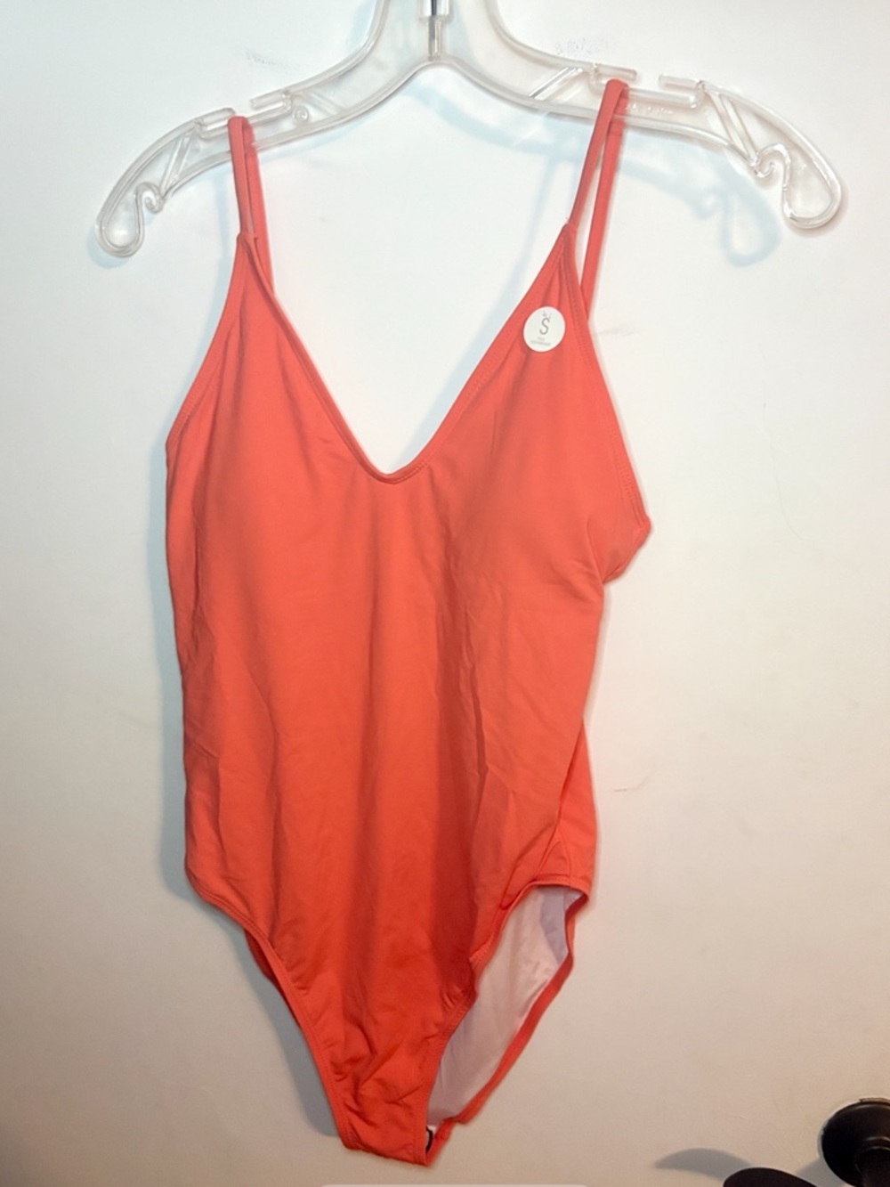 Cotton On orange Coral One-Piece Swimsuit cheeky high thighs xs/s new